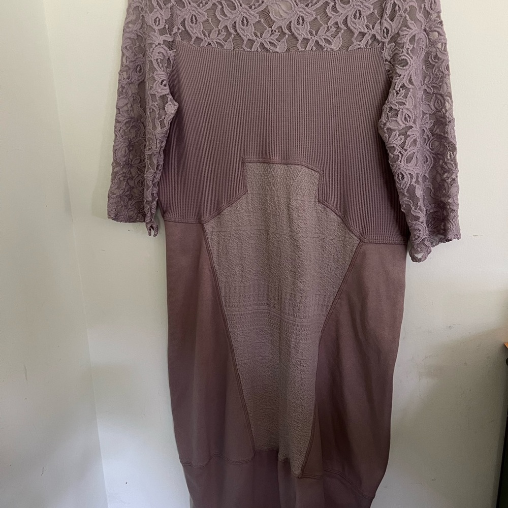 Sundance Manette Dress Medium Gray Lace 3/4 Sleeve (altered)from long sleeve - Picture 5 of 10
